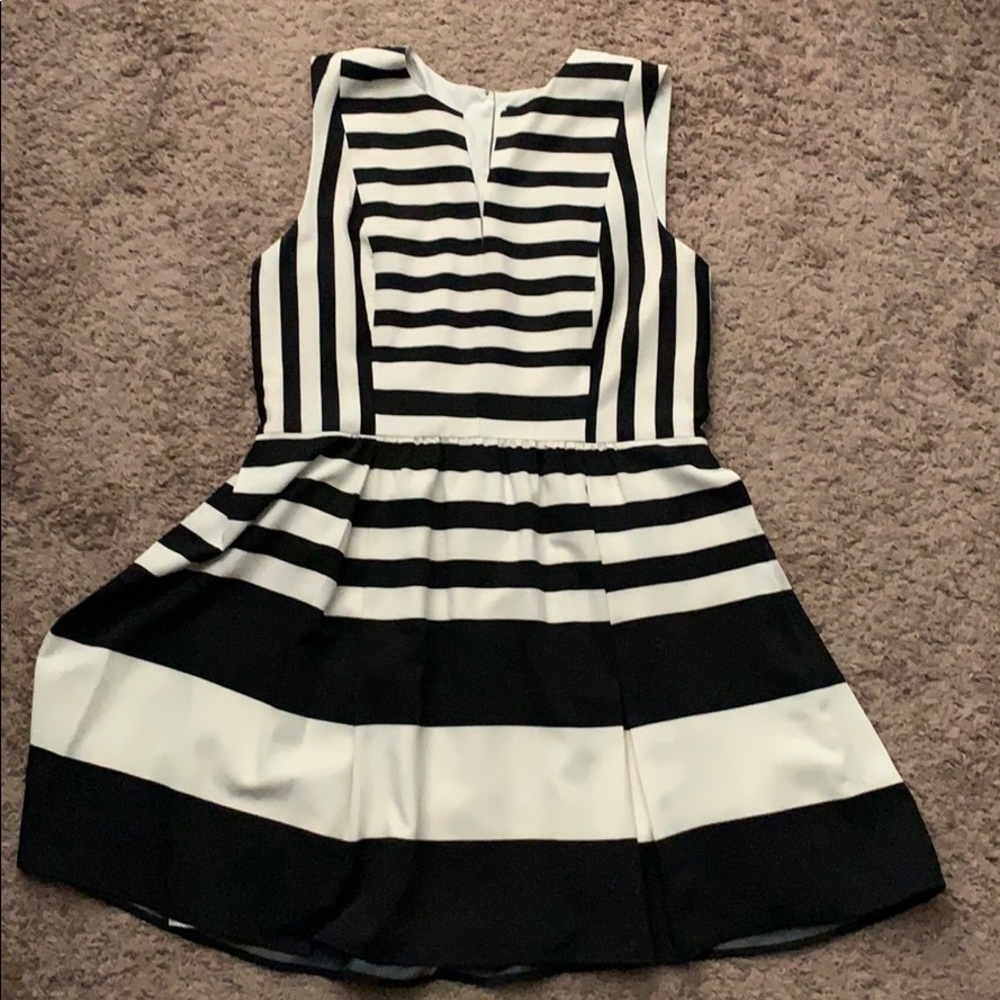Black and cream strip dress. Never worn